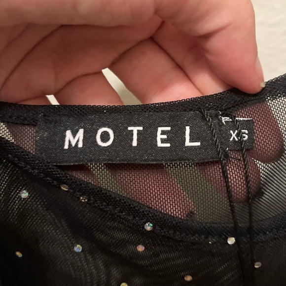 NWT MOTEL Batis Maxi Dress in Crystal Net Black Sheer - Picture 12 of 14